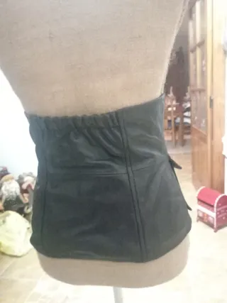 Bustier Piel Sintética Negro