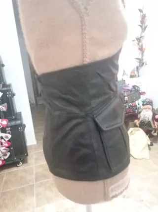 Bustier Piel Sintética Negro