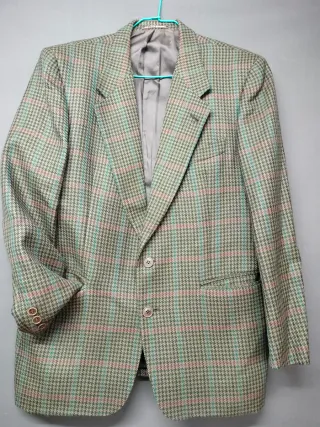 Americana de caballero cuadros verde