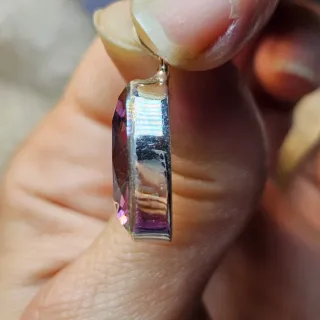 Colgante Plata 925 Topacio Místico Ovalado