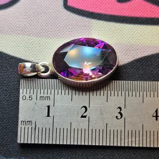Colgante Plata 925 Topacio Místico Ovalado