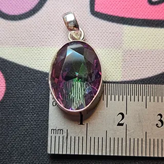 Colgante Plata 925 Topacio Místico Ovalado