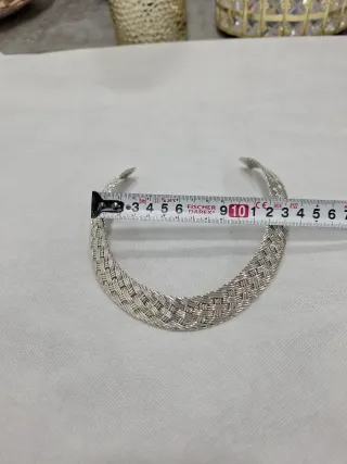 Collar de plata tejido