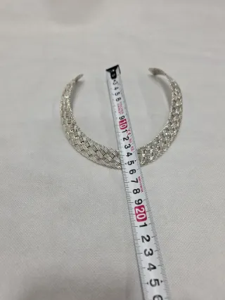 Collar de plata tejido