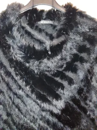 Poncho Negro Mujer Talla Única