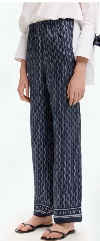 Pantalón recto Carolina Herrera azul Talla M