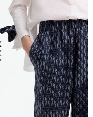 Pantalón recto Carolina Herrera azul Talla M