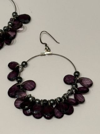 Pendientes aro negro y grises