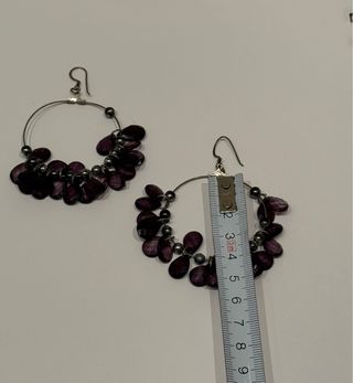 Pendientes aro negro y grises