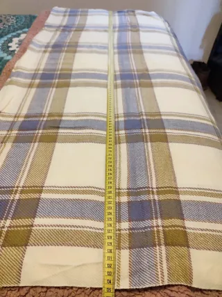 Bufanda o manta Cuadros Azul Blanco