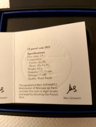 2 Euros França Nôtre Dame 2025 Proof