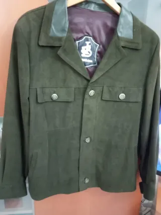 Chaqueta ante hombre verde