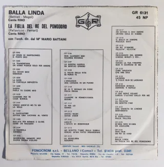 Rino - Balla Linda 7inch Vinile Italia 1968
