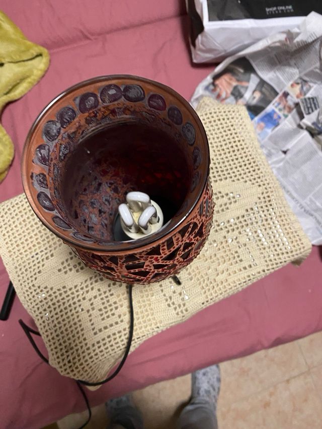 Lámpara Mosaico Cristal Rojo