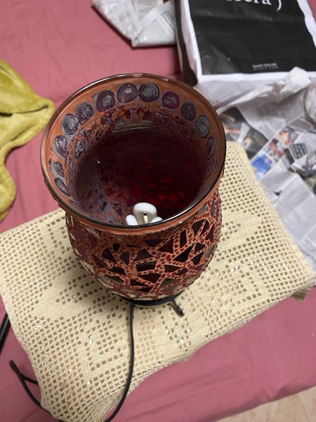 Lámpara Mosaico Cristal Rojo