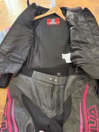 Fato Motard Mulher SHUA Rosa e Preto tamanho 44