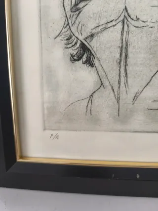 Antiguo grabado original prueba de autor 1977