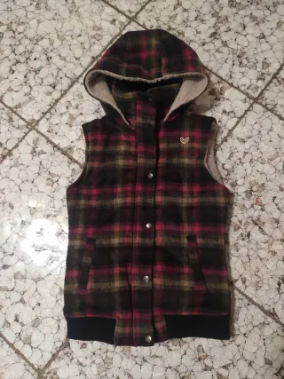 Gilet Smanicato donna Tartan Lana Sherpa