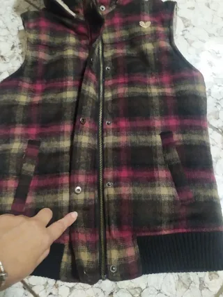 Gilet Smanicato donna Tartan Lana Sherpa