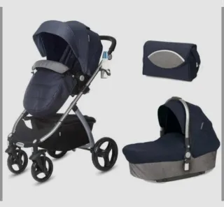 Carrito bebé capazo y silla paseo color vaquero