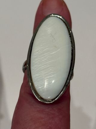 2 Anillos piedra Turquesa y piedra Blanca