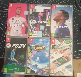 Lote 6 Juegos Nintendo Switch: FIFA, Sonic, 51