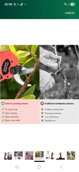 Tijeras podar eléctricas a batería