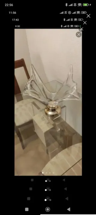 Centro de mesa vintage cristal y metal