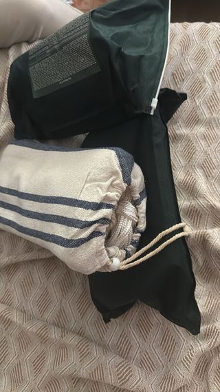 Hamaca Hampton Algodón Rayas Beige/Azul