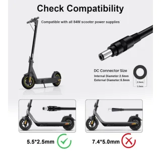 Cargador Patinete Eléctrico 42V 2A DC 5.5x2.5mm