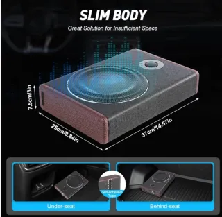 Subwoofer Activo Coche Negro 8 Pulgadas