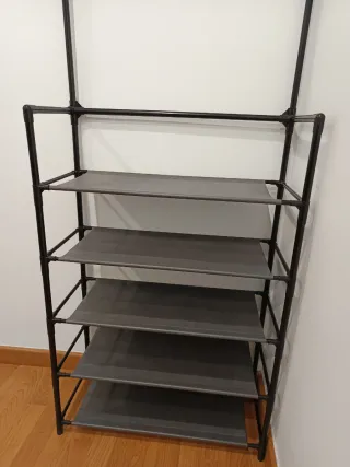Organizador Perchero Zapatero Negro Gris