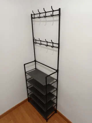 Organizador Perchero Zapatero Negro Gris