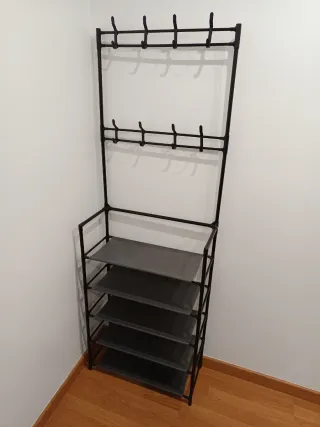 Organizador Perchero Zapatero Negro Gris