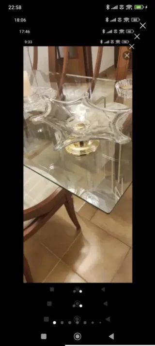 Centro de Mesa Vintage Cristal y Metal Dorado