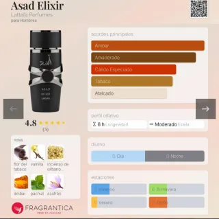 Asad Elixir Lattafa Perfumes para Hombres