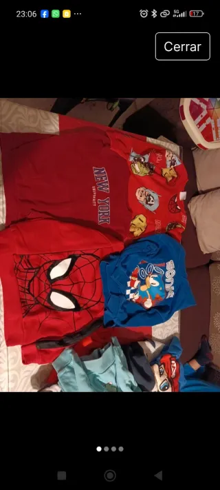 Lote Ropa Infantil Spiderman y Pikachu