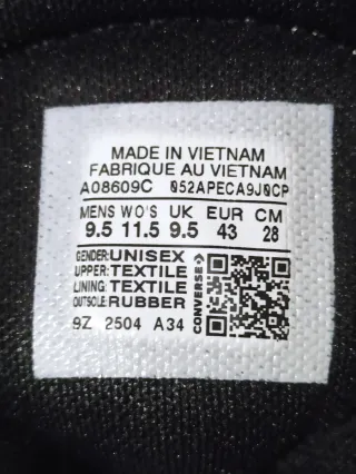 Converse All Star Negras T43 Nuevas