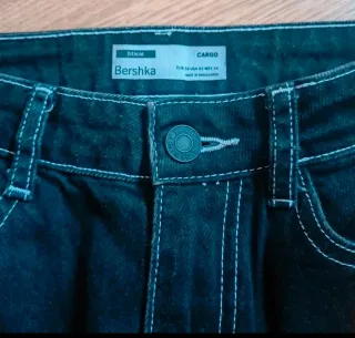 Pantalón Cargo Bershka Negro Talla XS