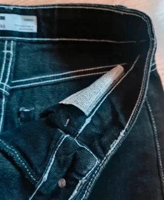 Pantalón Cargo Bershka Negro Talla XS