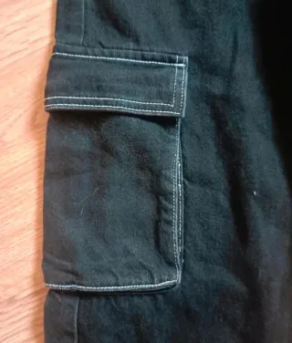 Pantalón Cargo Bershka Negro Talla XS
