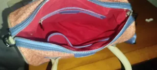 Bolso de mano y hombro naranja y azul