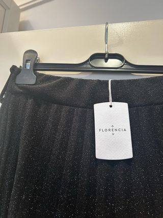 Falda Lurex Negra Plisada Talla Única sin estrenar