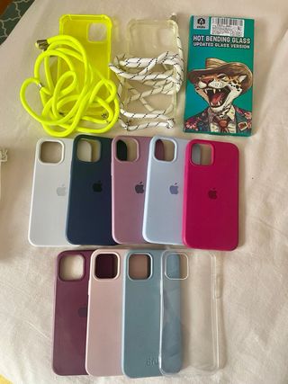 iPhone 12 Blanco + 11 fundas