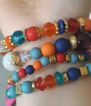 Set bracciali boho multicolor oro