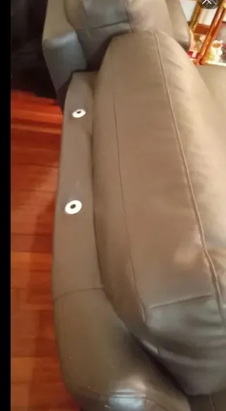 Sofá reclinable polipiel negro