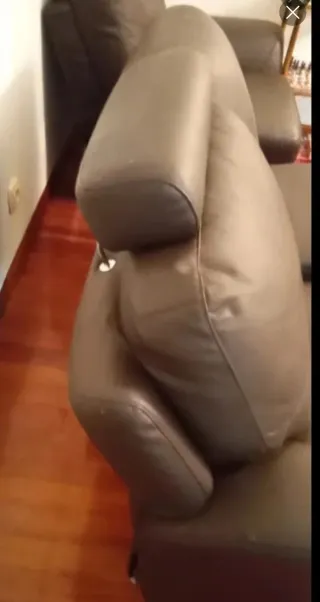 Sofá reclinable polipiel negro