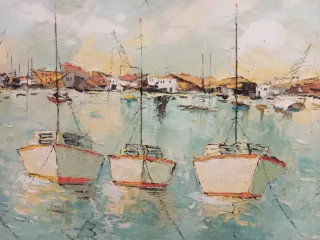 Cuadro vintage pueblo costero