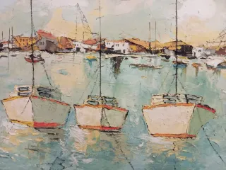 Cuadro vintage pueblo costero