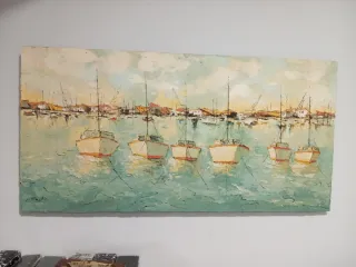 Cuadro vintage pueblo costero